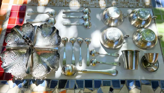 Lote Vintage Antigo - Peças Espessuradas em Prata 90 para Coleção e Decoração
