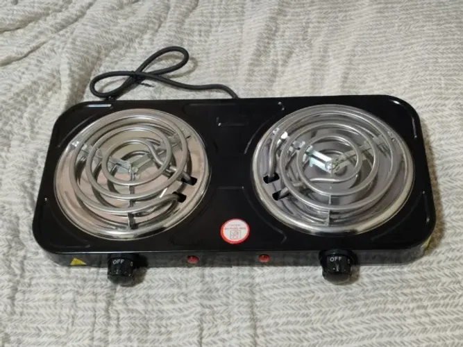 Fogão Elétrico de 2 Bocas, 2000W, 220V, com 5 Temperaturas Ajustáveis Novo