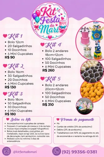 Kit festa a partir de 90 reais