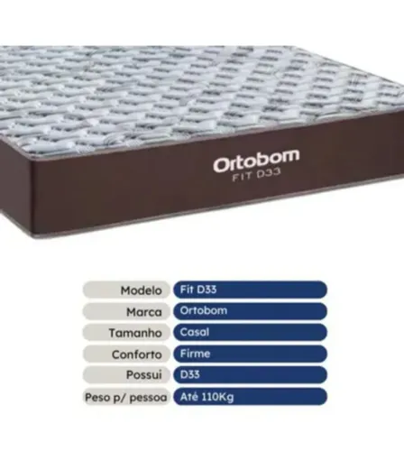 Colchão Casal Ortobom Fit D33 - Entrega Grátis pra Fortaleza 