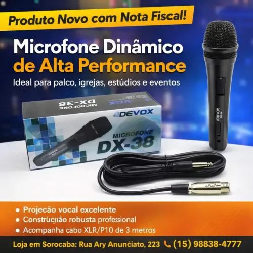 Microfone Devox DX-38 com Fio