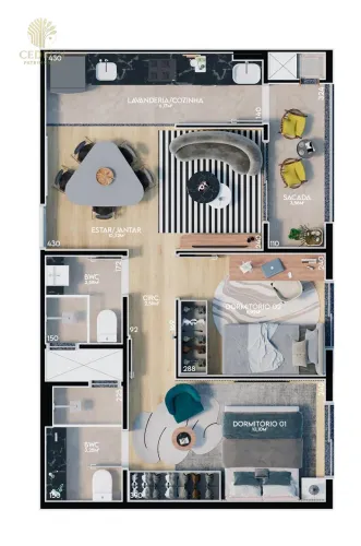 Apartamento à venda em Maringá, Jardim Aclimação, com 2 quartos, com 52.62 m², Wit Residen