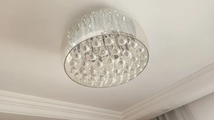 Lustre Cristal e Vidro Champagne 40cm