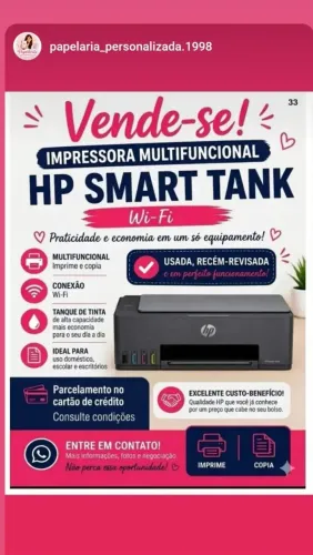 Vende-se impressora hp em otimo estado de conservação usado poucas vezes