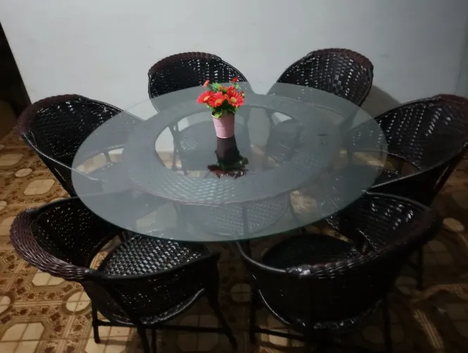 Jogo de mesa de alto padrão de vime sintético 