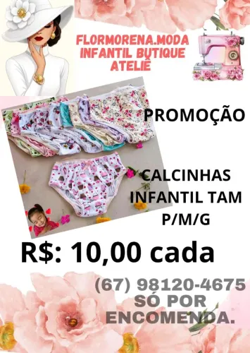 Calcinha e cuecas infantil