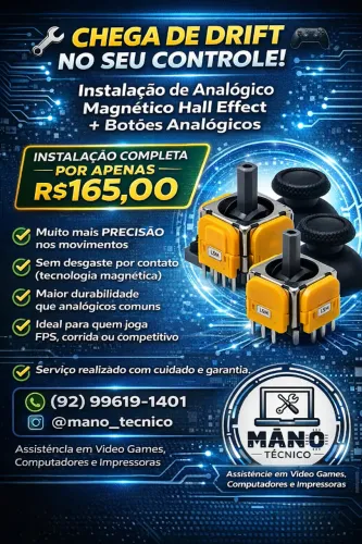 Analógico Magnético Hall Effect + Botões Analógicos