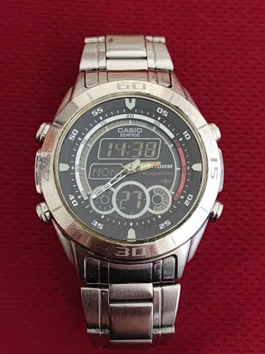 Relógio Casio Edifice Analog-Digital Mostrador Preto - EFA-115D-1A1VDF<br>