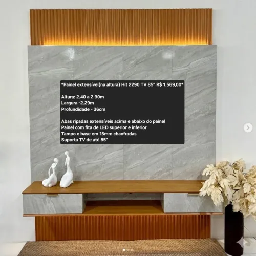 *Painel extensível(na altura) Hit 2290 TV 85"