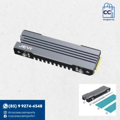 Dissipador JEYI para SSD M.2 2280 NVMe NGFF | Novo | Pronta Entrega