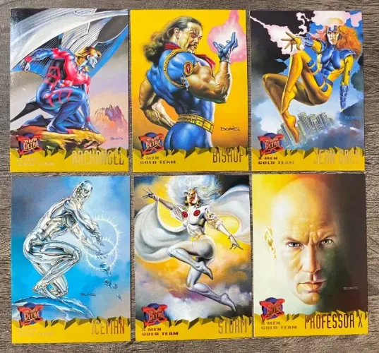 95 Fleer Ultra Marvel, X-Men Gold Team | Completo Lote 6 Cards