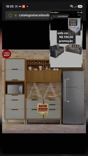 COZINHA NESHER IMPERATRIZ COMPACTA FREIJO/OFF WHITE