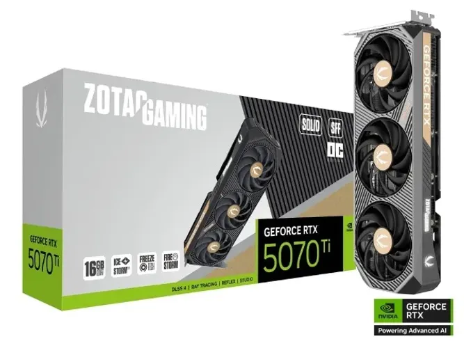 Placa De Vídeo Geforce Ddr7 16Gb/256 Bits Rtx 5070 Ti Zotac Gaming, 3 Fans, Dp, Hdmi, Zt-B