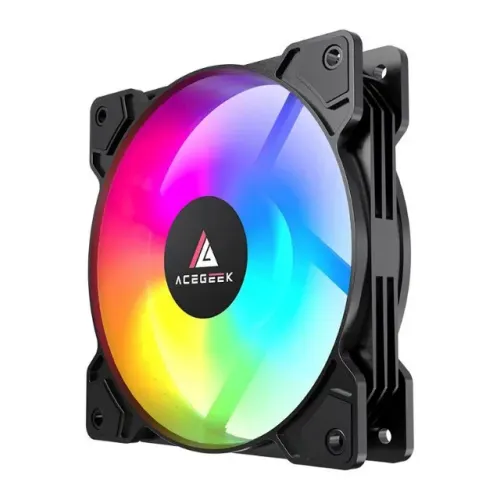 Kit com 5 Ventoinha Acegeek Glow, ARGB, 120mm, Preto, AG-GLOW-BK