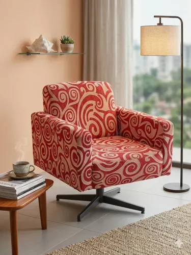 Poltrona Giratória Super Confortável - Estampa Moderna e Design Elegante
