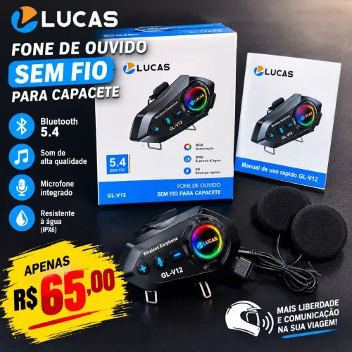 Fone de ouvido para capacete via bluetooth a pronta entrega