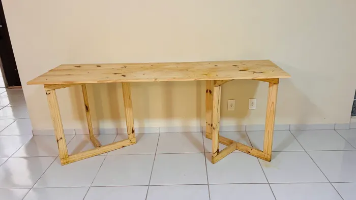 Bancada de Madeira Pinus 60cm x 2m - Ótimo Estado