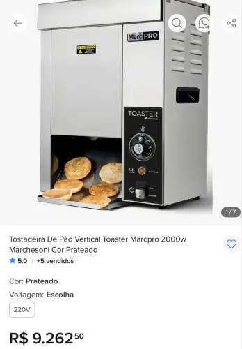 Tostadeira para hamburgeria (Toaster)