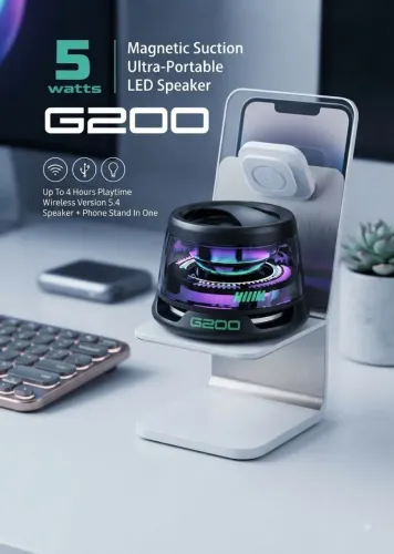 Speaker Bluetooth G200 com Suporte Magnético para Celular - 5W