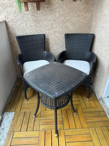 Conjunto de Varanda 3 peças em Rattan NOVÍSSIMO