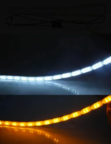 Par Barra De Led Acrílico Drl Seta Sequencial 50cm 12v