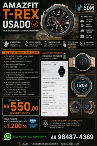 Amazfit T-Rex Original - Usado - R$ 550,00
