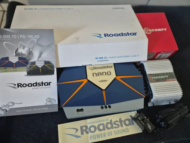 Amplificador  MONO e stereo . Taramps  e roadstar 