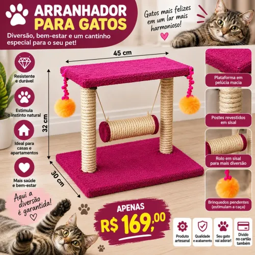 Arranhador para gatos 45x30x32cm