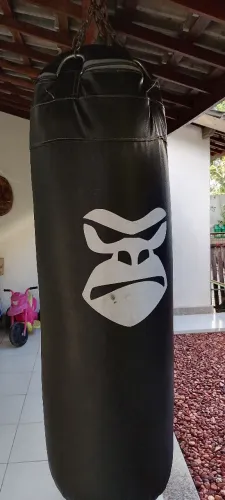 Saco de pancada e luvas