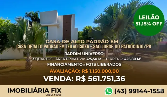 ? Desconto histórico de 51,15%: patrimônio de alto padrão por menos da metade do valor