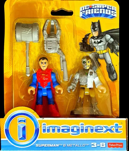 Imaginext DC Super Friends Superman e Metallo novos na embalagem original 