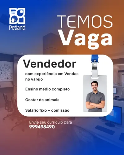 Vendedor para loja