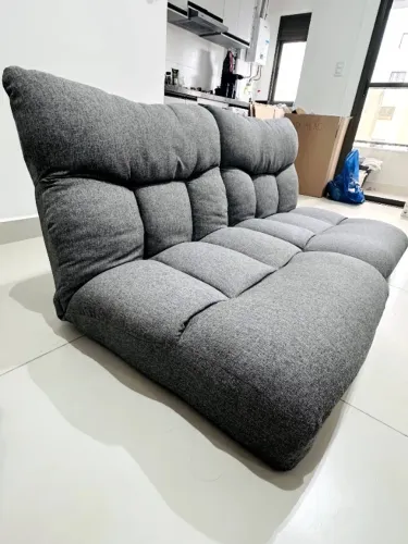 Sofá de Chão Preguiçoso / Poltrona Cinza Nitori (importado Japão), encosto reclinável 90