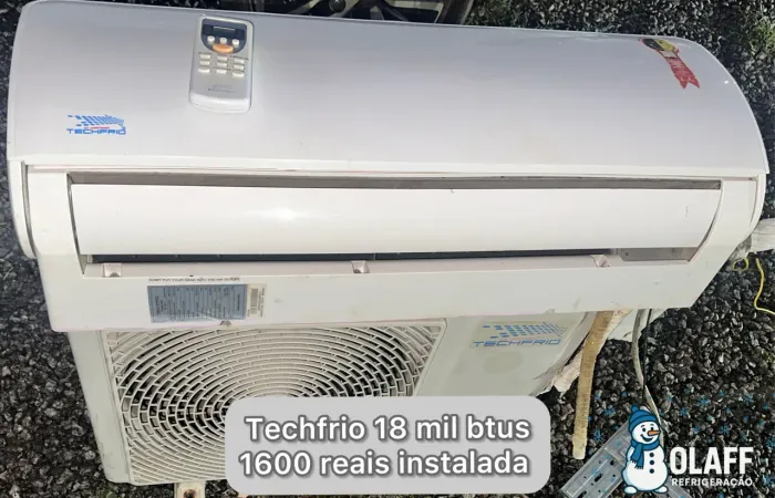 Central de ar techfrio 18 mil btus SEMINOVA, entregue instalada