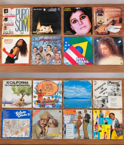 Lote de Discos de Vinil Antigos - MPB, Samba e Diversos