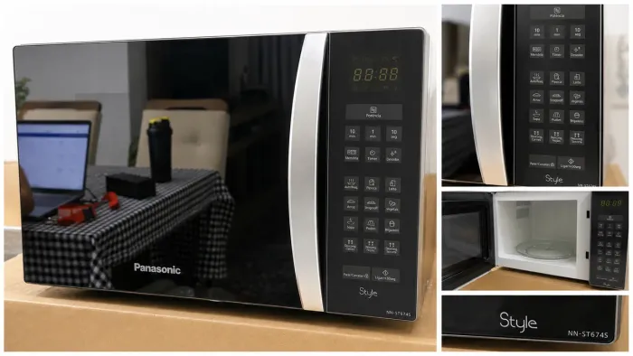 Micro-ondas Panasonic Style 32L Espelhado - NN-ST674S