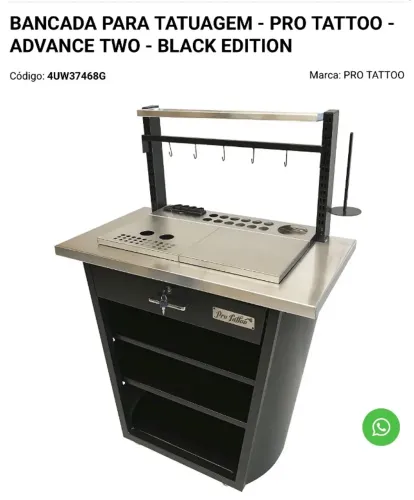 BANCADA PARA TATUAGEM - PRO TATTOO - ADVANCE TWO - BLACK EDITION