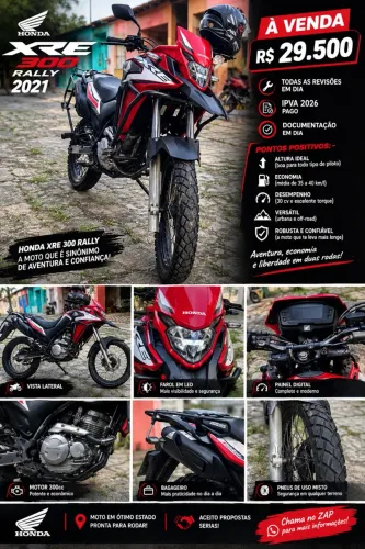XRE 300 Rally 2021 - R$ 29.500