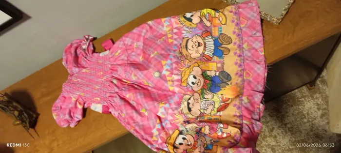 Vestido de festa junina Turma da Mônica - tamanho 8
