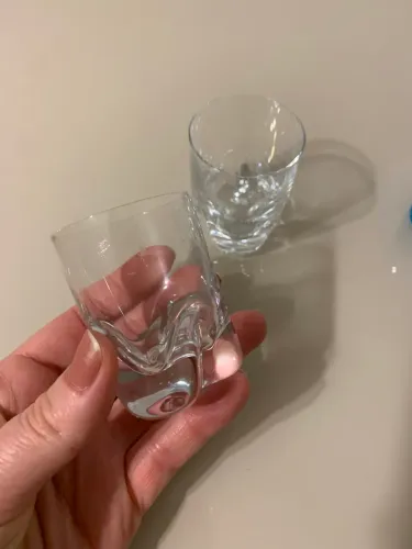 Copo de licor, cristal bohemia 