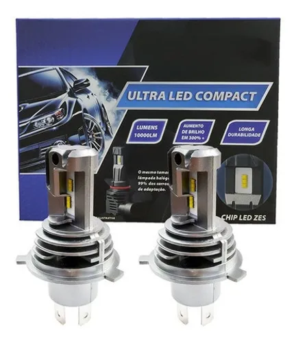 Led Ultra Compact Farol Chip Zes 6000k H4 10.000 Lumens