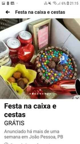 Bolos, doces, salgados e festa na caixa