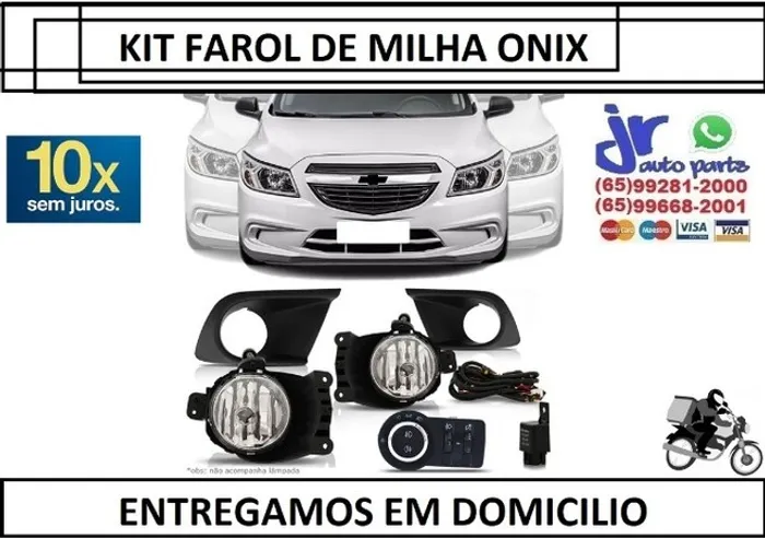 Kit Farol Milha Onix Joy 2017 2018 2019 Auxiliar Neblina