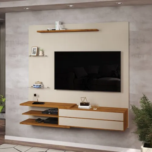 Sala rack bancada painel home para t.v 70"
