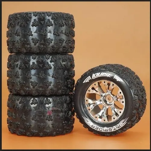 4 Pneus OffRoad P/ Rc 1:10 - Serve P/ Traxxas, Rustler, Slash, Jato, Stampede, Monster Etc