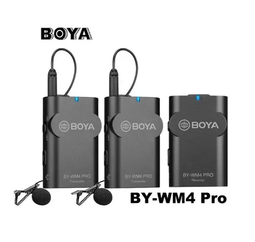 Microfone de Lapela Duplo Sem Fio Boya - By Wm4 Pro