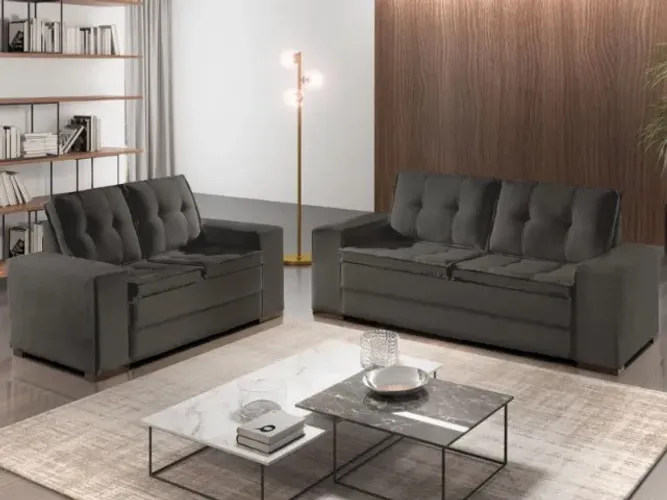 Sofá Conjunto 3x2 Lugares Assento C/Pillow. Produtos Novos Direto de Fábrica P/Sua Casa.