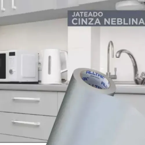 Papel de parede Adesivo Lavável Cinza neblina 1Metro