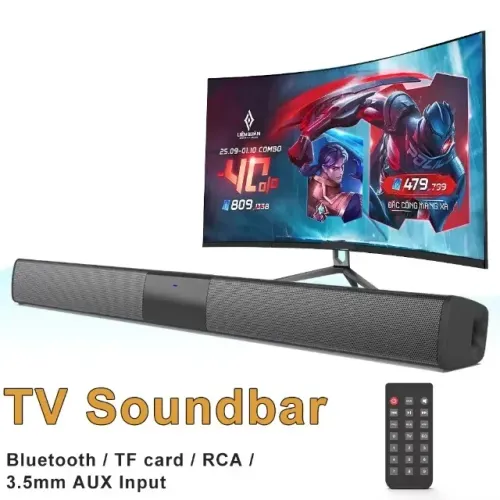 Soundbar TV, Estéreo, Cinema em casa, Sistema de som com rádio FM, Music Center