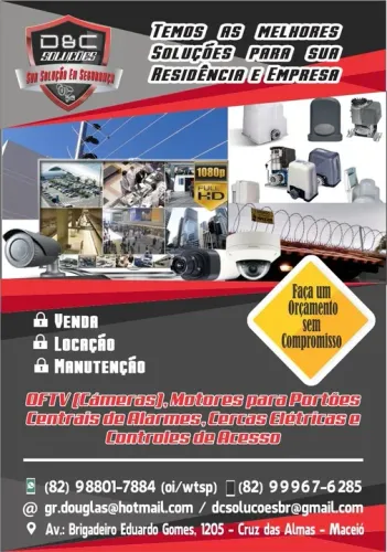 Câmeras de Segurança, Alarmes e Portões Automáticos